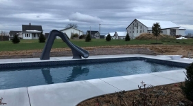 Inground Pool with Diving Board and Slide