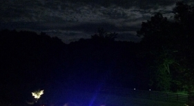 Night Time Pool Overview with LED Lighting